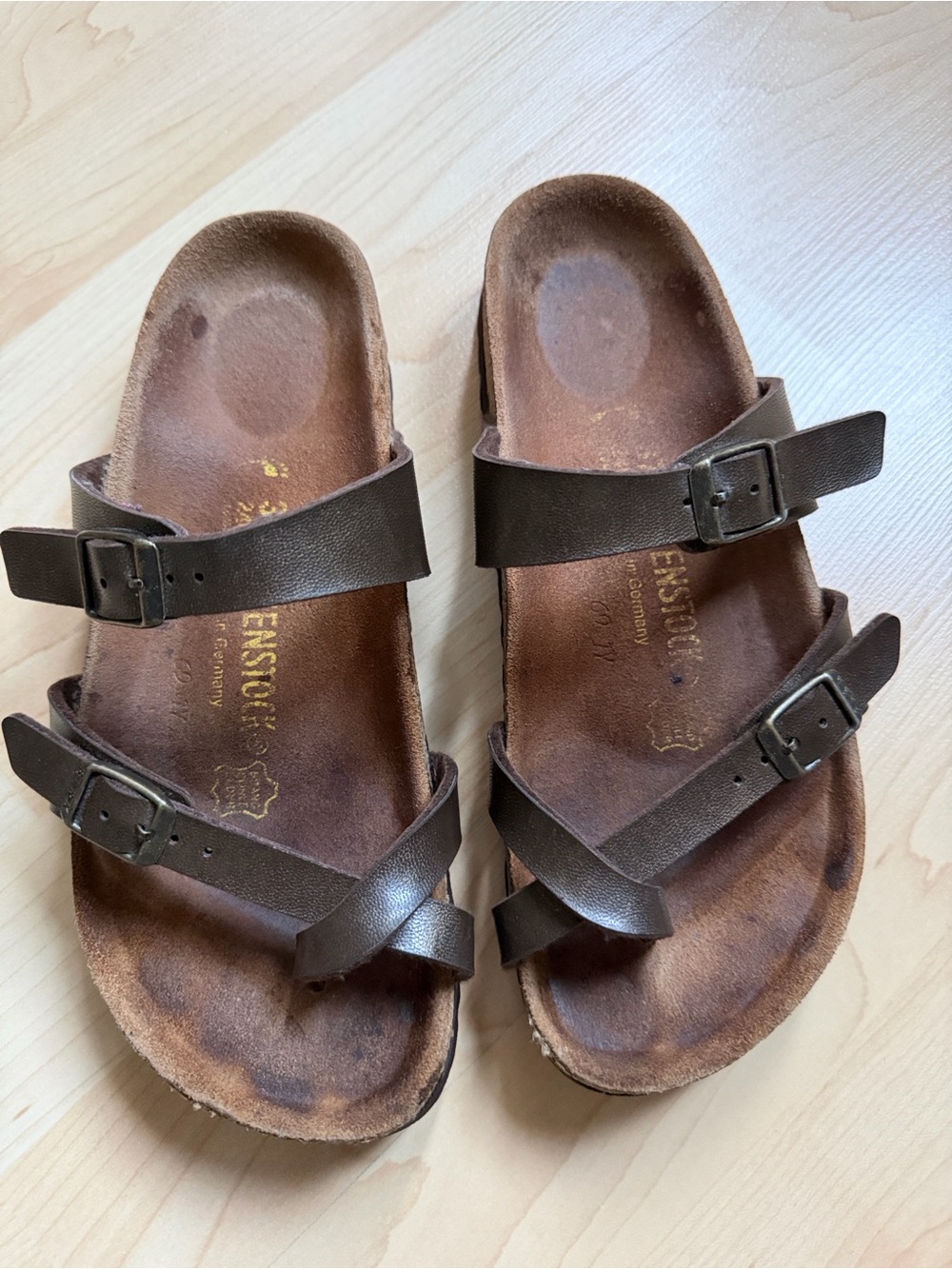 Birkenstock womens Mayari Brown Double-Strap Leather Sandals, size EU 37/ 6.5 - Picture 7 of 9